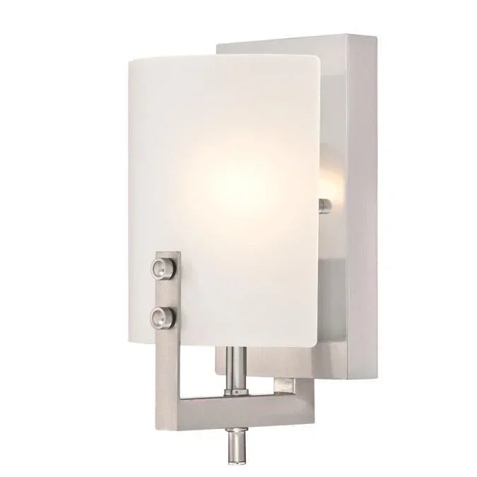 Westinghouse Enzo James 1 Light Wall Mount Fixture Brushed Nickel Finish (6369500)