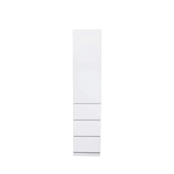 White Particle Board Kitchen Pantry Storage Cabinet with Doors, Shelves and Drawers