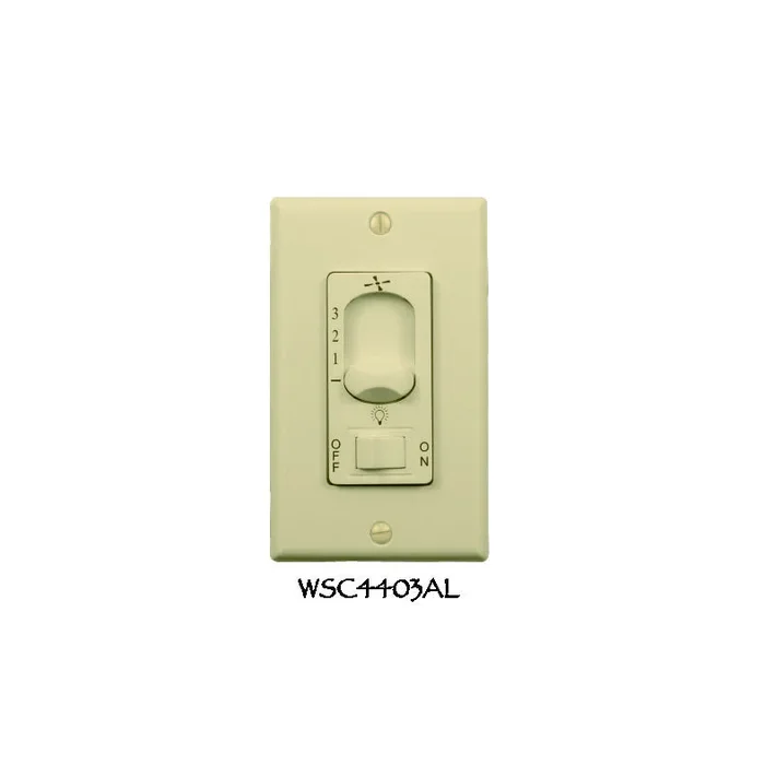 Wind River Fan Company – WSC4403AL – Dual Fan Light Wall Control – Control – Almond – WSC4403AL
