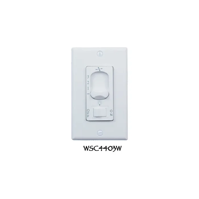 Wind River Fan Company – WSC4403W – Dual Fan Light Wall Control – Control – White – WSC4403W