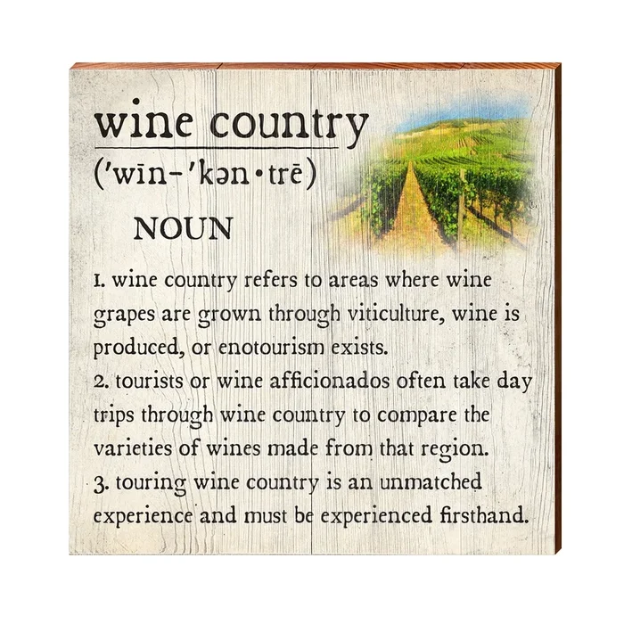 Wine Country Definition Wooden Sign | Wall Art Print on Real Wood | Home Decor
