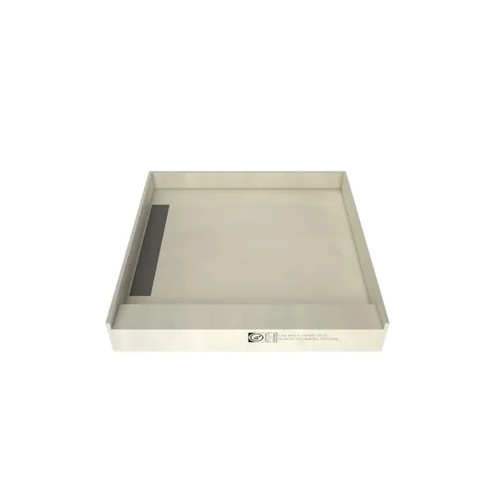 WonderFall Trench 36 in. x 36 in. Single Threshold Shower Base with Left Drain and Tileable Trench Grate