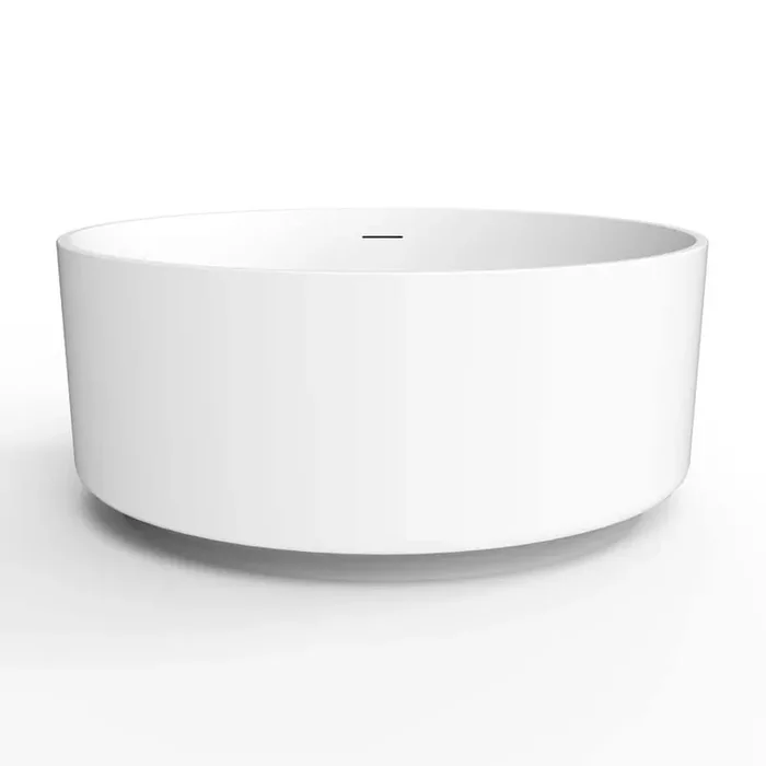 Xandra 54.87 in. x 54.87 in. Soaking Bathtub with Center Drain in White/Oil Rubbed Bronze