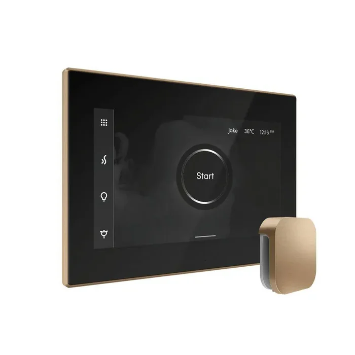 XButler Max Steam Shower Control Package with iSteamX Control and Linear Steamhead in Black Brushed Bronze