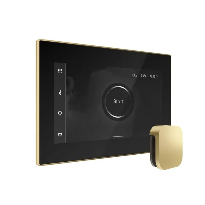 XDream Max Steam Shower Control Package with iSteamX Control and Steamhead in Black Satin Brass