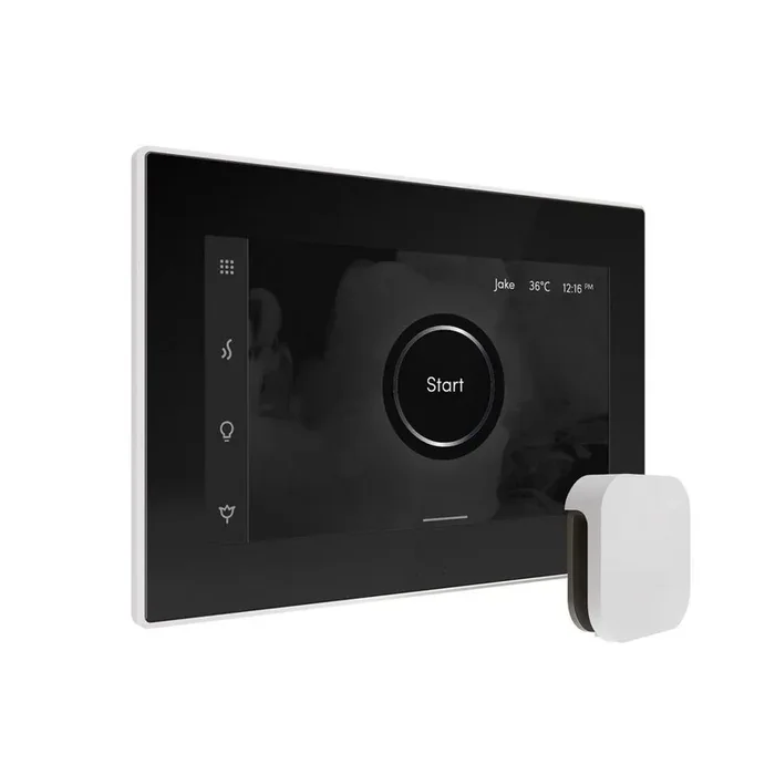 XDream Steam Shower Control Package with iSteamX Control and Linear Steamhead in Black White