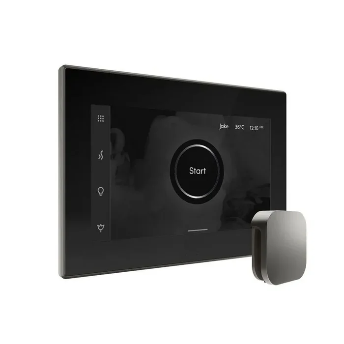XDream Steam Shower Control Package with iSteamX Control and Steamhead in Black Satin Steel