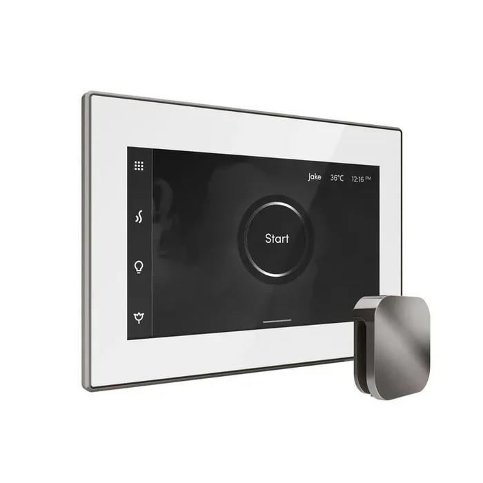 XDream Steam Shower Control Package with iSteamX Control and Steamhead in White Brilliant Black