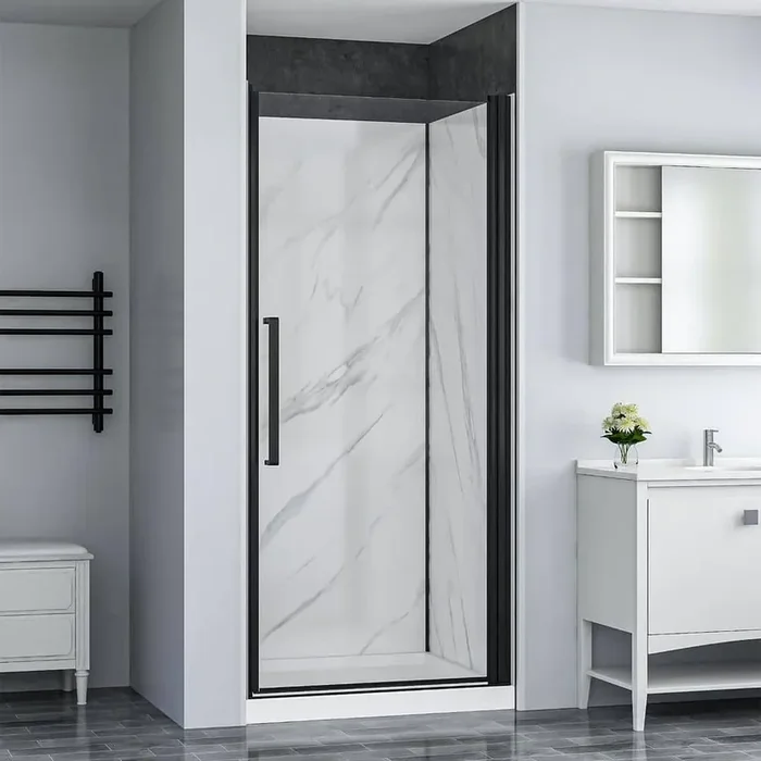 York 36 in. x 36 in. x 79 in. Alcove Shower Stall/Kit with Door, Base and Walls in Black