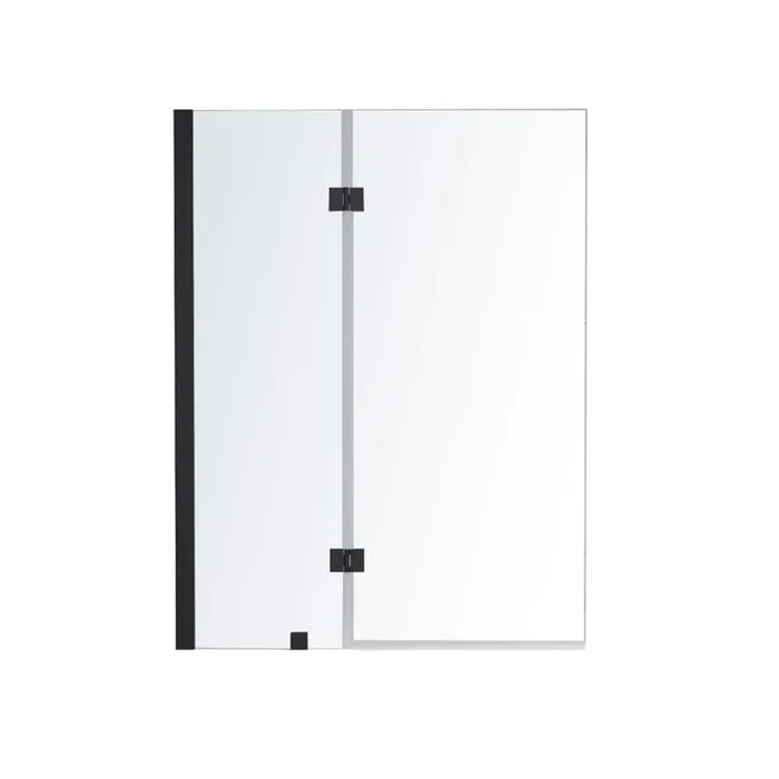 Zavana 42 in. W x 55 in. H Pivoting Frameless Tub Door in Black