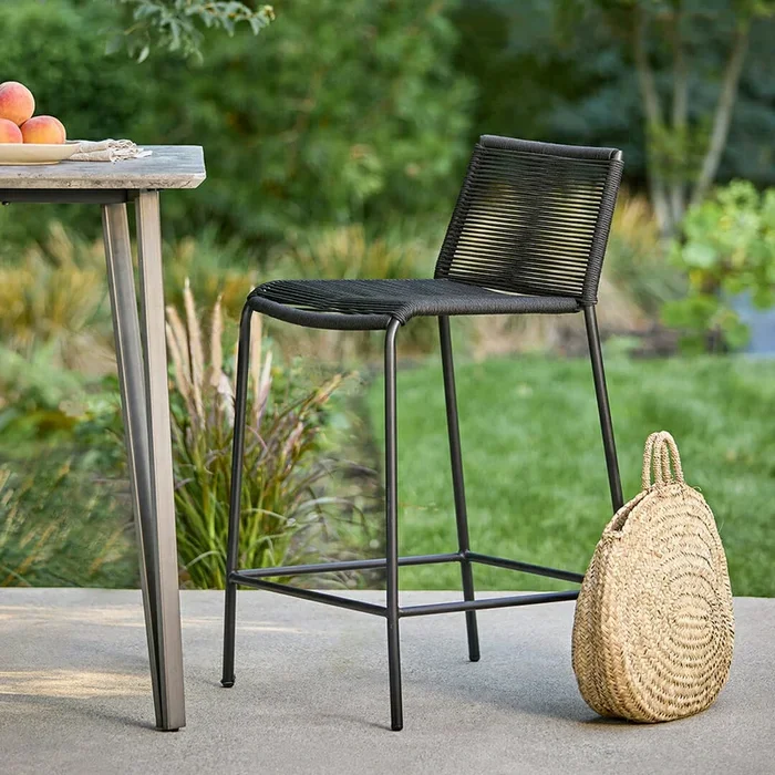 Zina Outdoor Counter Stool – Ember Black