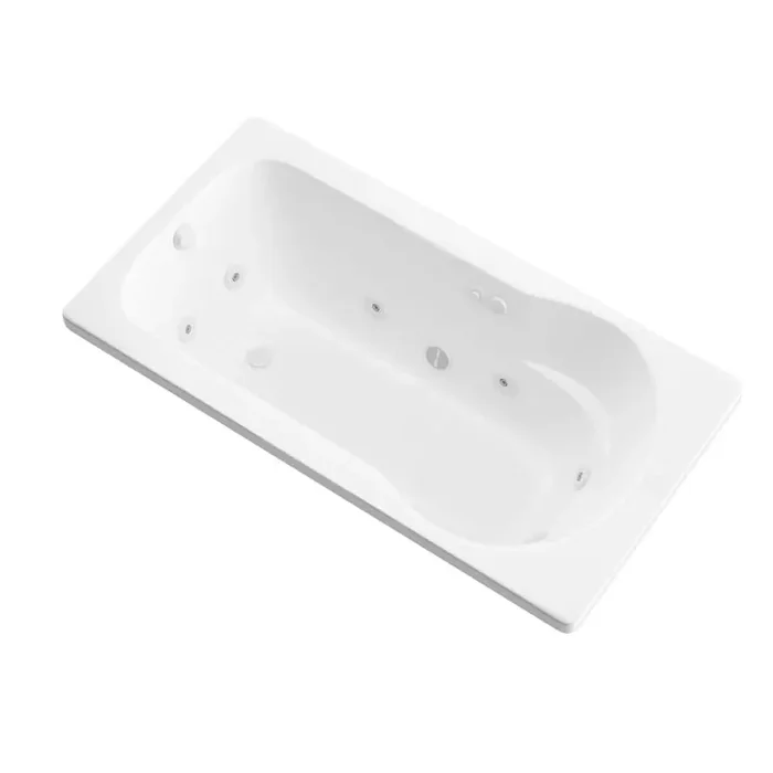 Zircon Series 60 in. x 32 in. Rectangular Whirlpool Bathtub with Right Side Drain and V-Style Back Jets in Glossy White