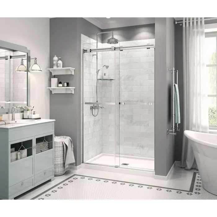 Zone Square 32 in. x 48 in. Low Threshold Shower Base in White